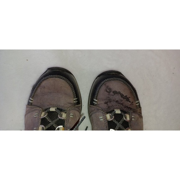 Ahnu Montara Hiking Boots Womens 5.5 Waterproof Leather Blue Gray Vibram Outsole - Picture 10 of 11